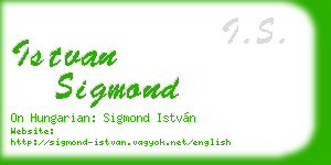 istvan sigmond business card
